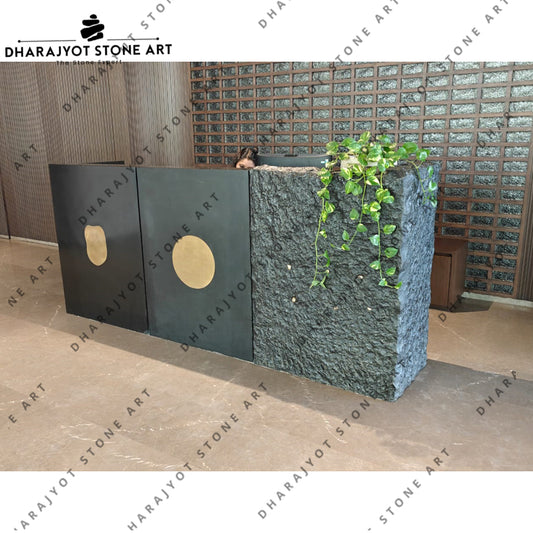Modern Handcrafted Stone Reception Counter