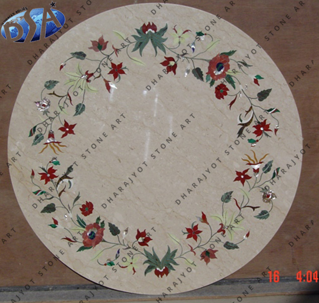 White Marble Round Table Top