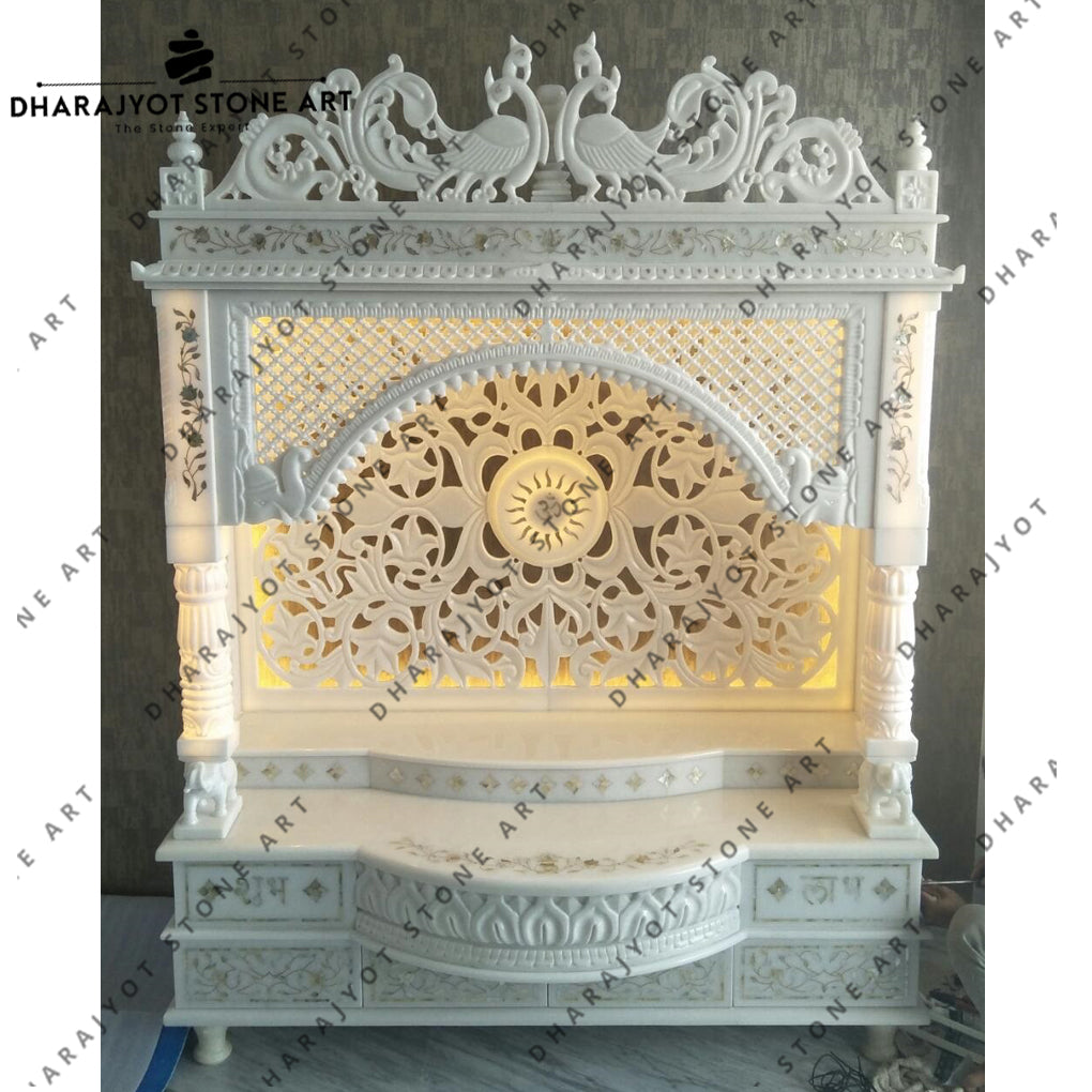 Exclusive Antique Pure White Indoor Marble Temple