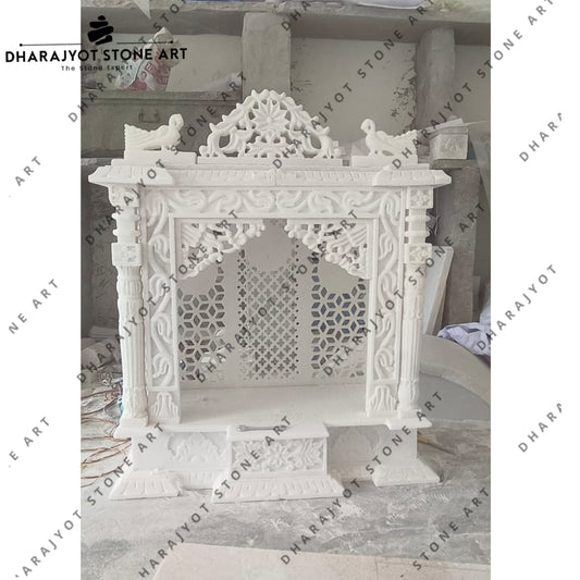 Indore Hand Carved Natural White Marble Stone Temple