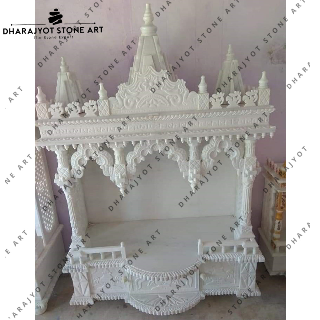 Custom Size White Marble Home Hand Carved Temple