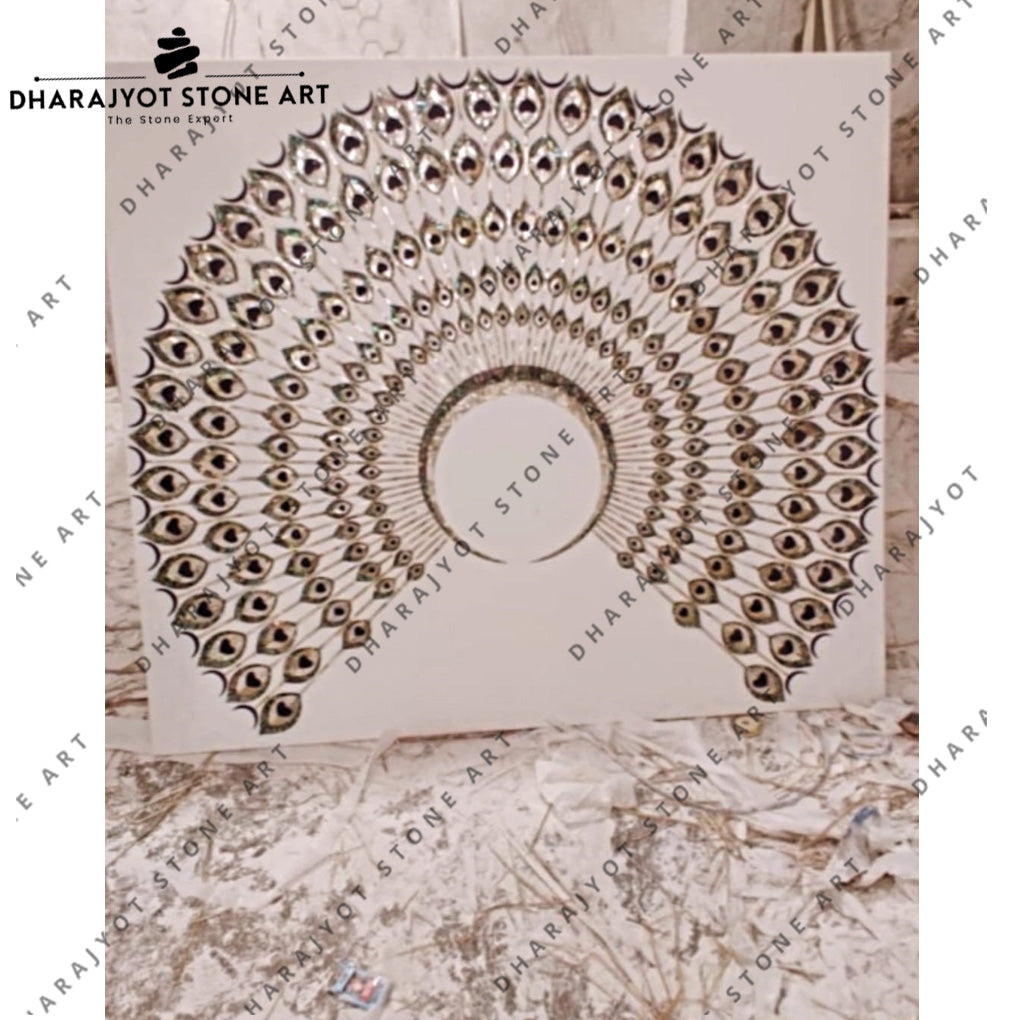 Luxury Handcrafted Marble Inlay Ganesh Wall Mural Temple