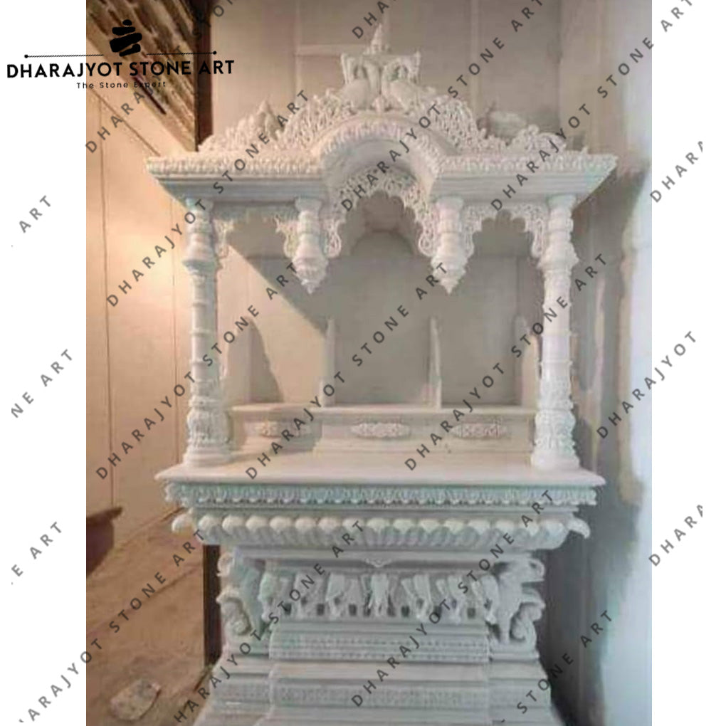 Decorative Pillars Hand Carved White Marble Home Temple