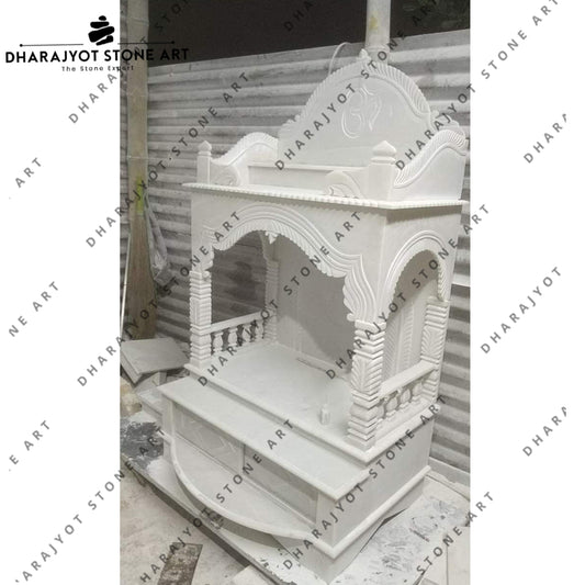 Traditional Handcrafted White Marble Temple