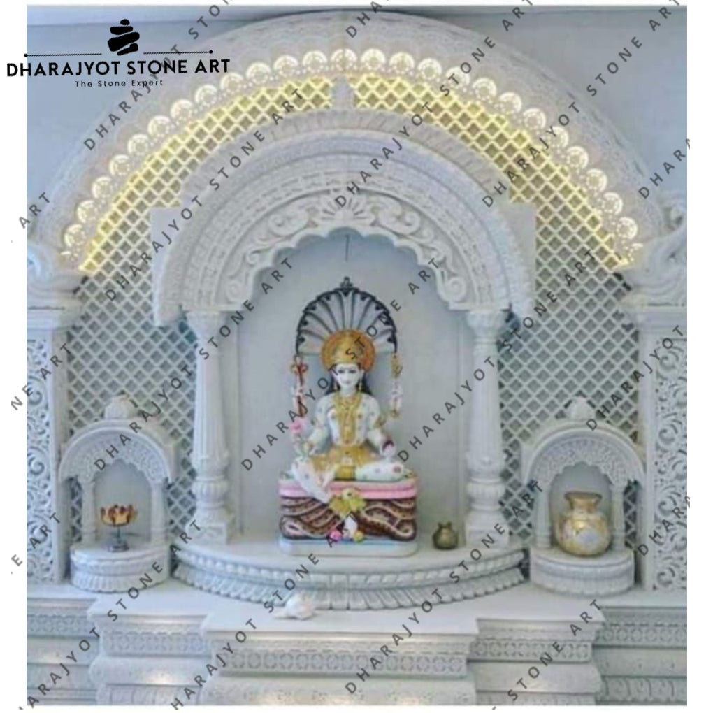 Decorative Handmade Polished Marble Temple Mandir Indoor