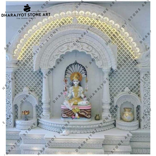 Decorative Handmade Polished Marble Temple Mandir Indoor