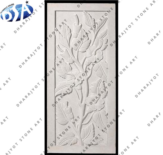 Carved Sandstone Flower Wall Hanging