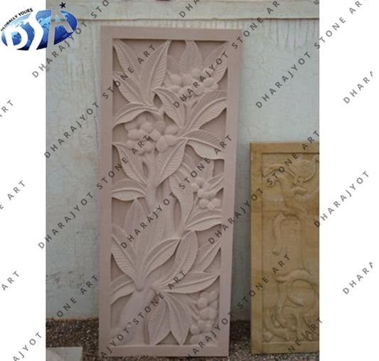 Natural Marble Stone Sculpture Relief for Wall Hanging