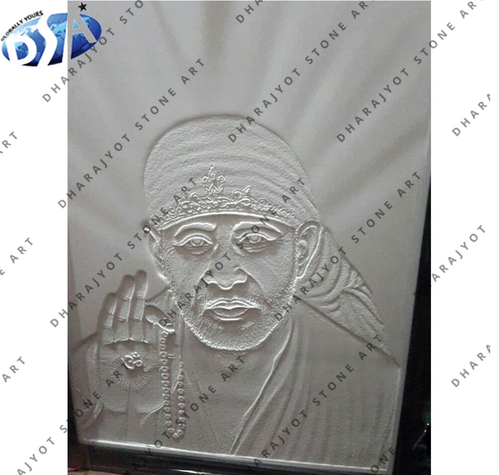 White Stone Sai Baba Wall Hanging