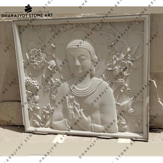 Wall Relief Buddha Sculpture Decoration Carved Stone Wall Art