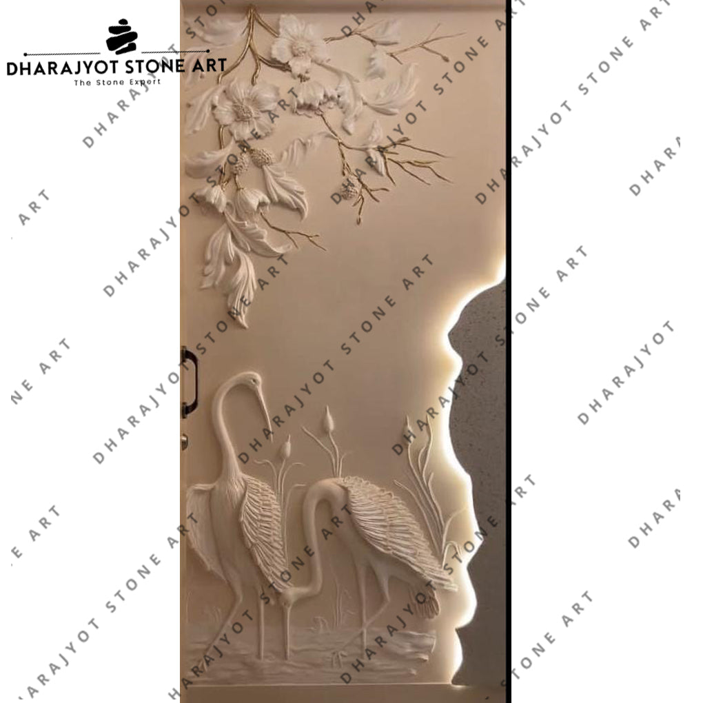 Sandstone Flower Design Exterior Wall Hanging Panels