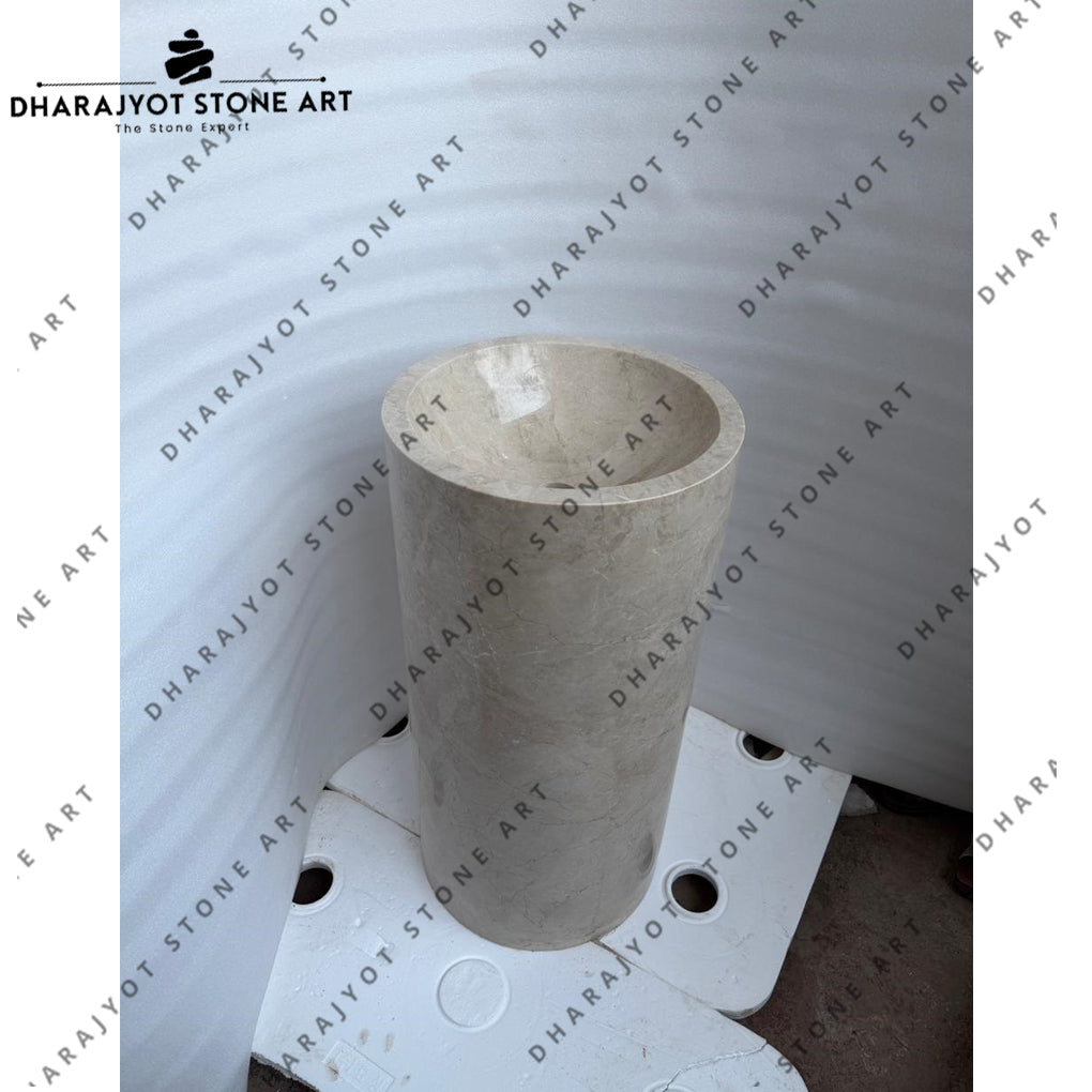 Modern Luxury Design Natural Marble Stone Pedestal Wash Basin