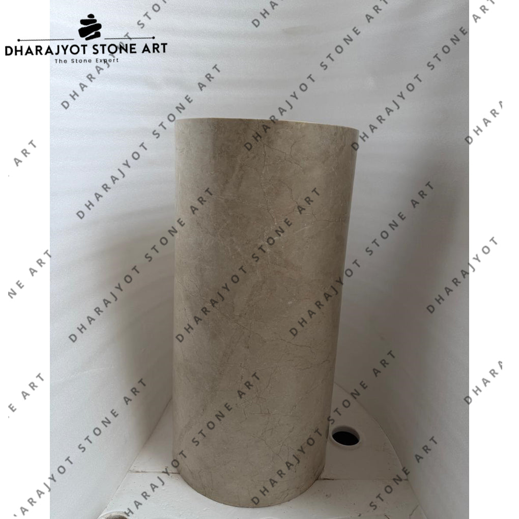 Modern Luxury Design Natural Marble Stone Pedestal Wash Basin