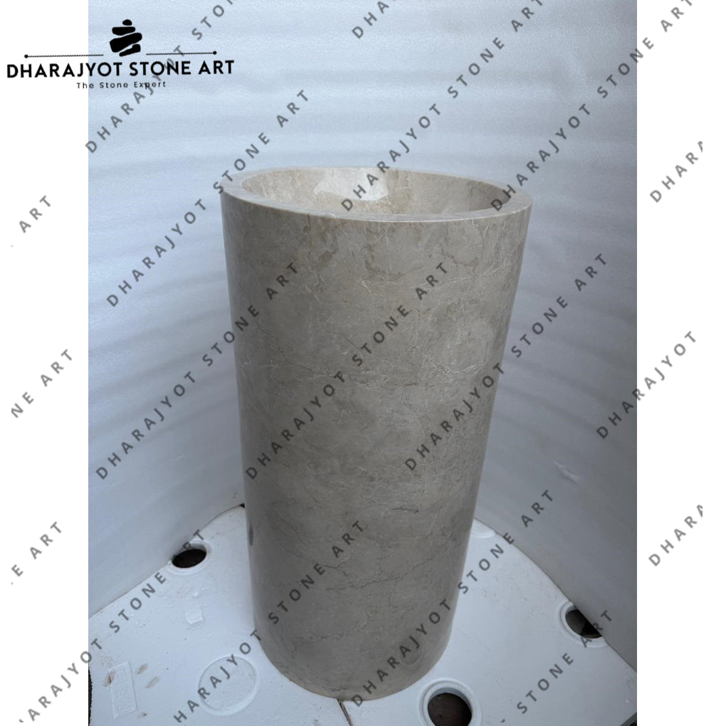 Modern Luxury Design Natural Marble Stone Pedestal Wash Basin