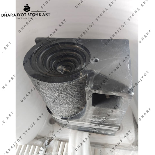 Unique Handcrafted Designer Black Marble Pedestal Wash Basin