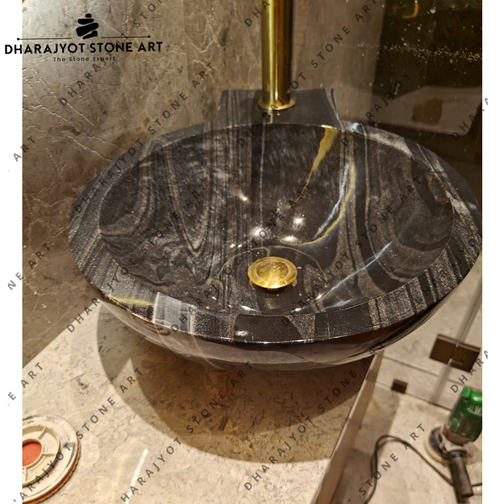 Custom Round Black Table Top Bathroom Sink