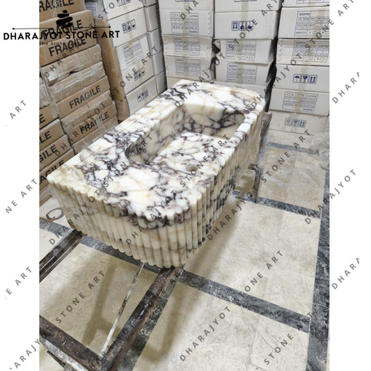 High Polished Bathroom Sink Marble Vanity Basin