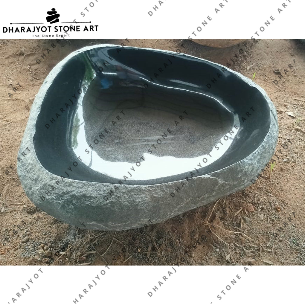 Black Granite Oval Table Top Wash Basin