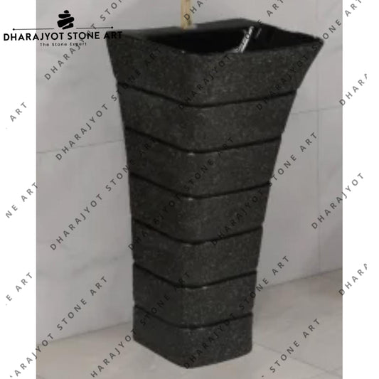 Natural Granite Stone Pedestal Outdoor Washbasin