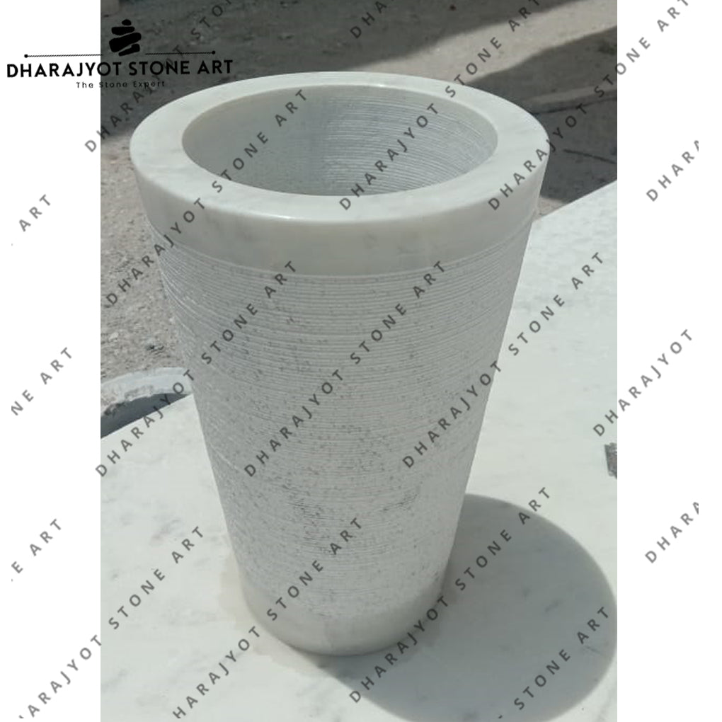 Modern Free Stand Marble Pedestal Sink