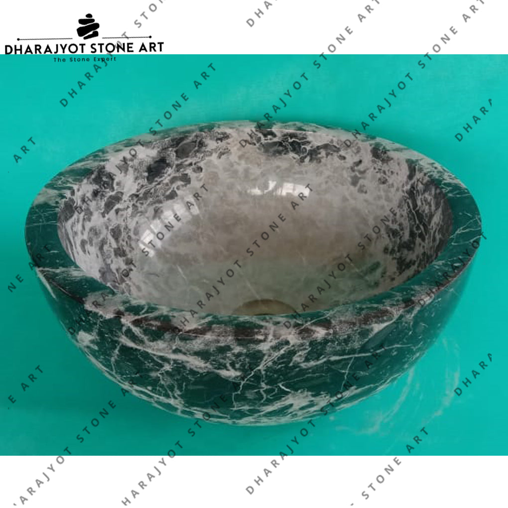 Dark Emperador Marble Stone Sink Bathroom Wash Basin