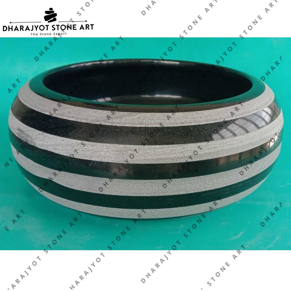 Natural Black Marble Stone Countertop Sink Bowl Basin