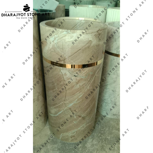 Natural Pedestal Green Marble Stone Basin Pedestal Washbasin