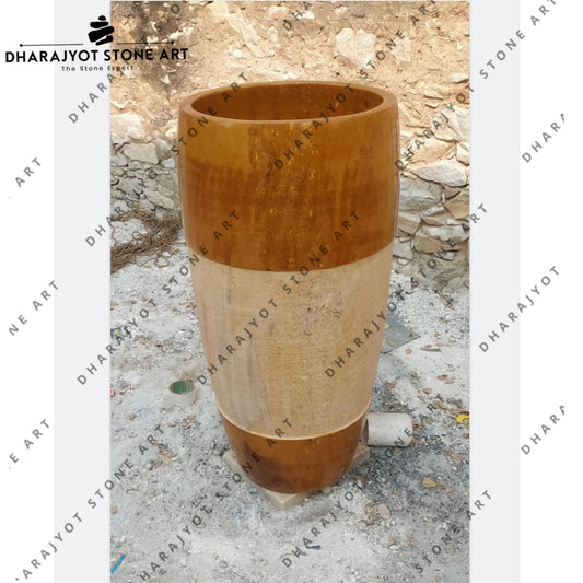 Natural Stone Made Basins Marble Pedestal Wash Basin