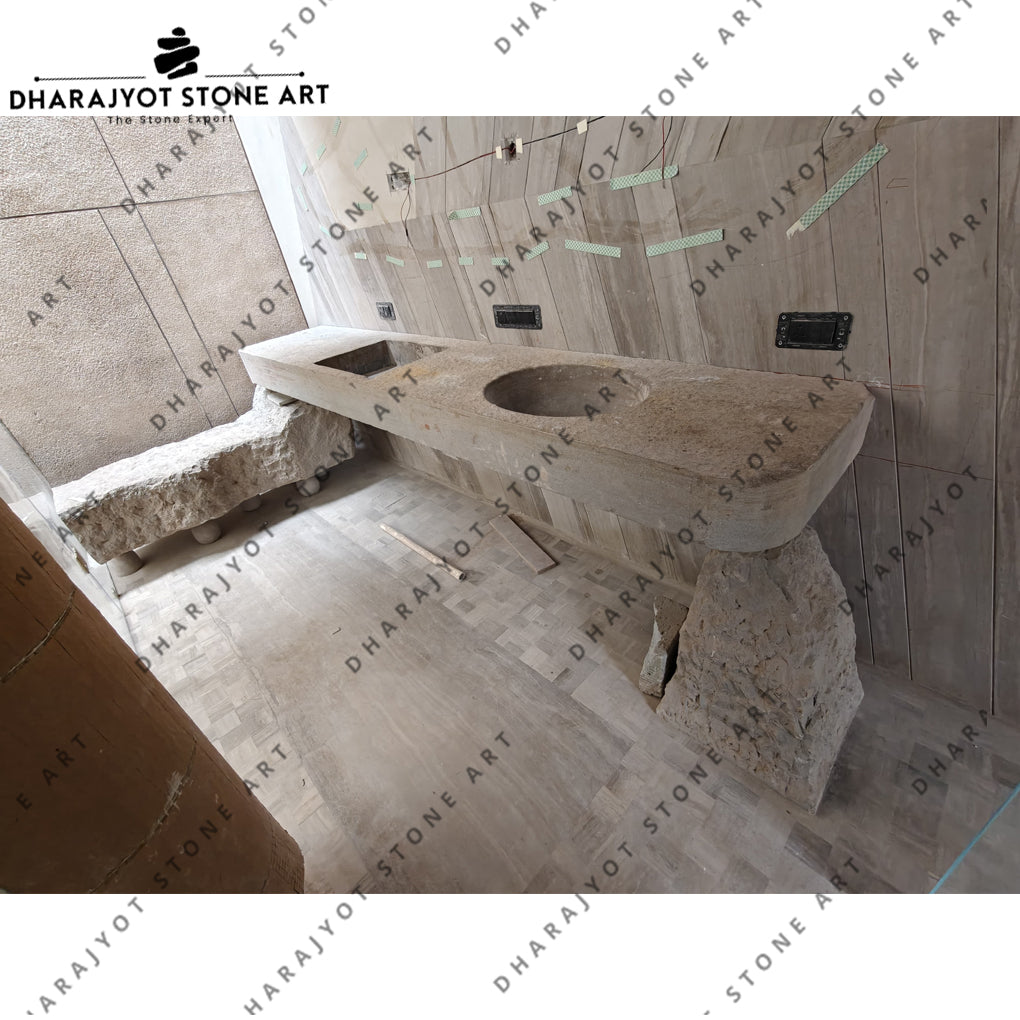 Luxury Natural Stone Double Washbasin